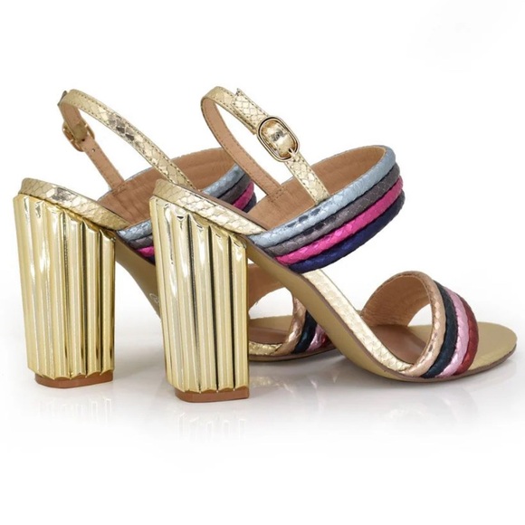 Exe Mona 940 Heeled Sandals Size 7 - Gold - Multicolored- Size 38 (US 7.5) - Picture 8 of 11